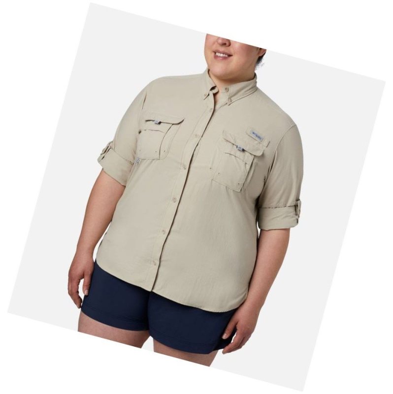 Columbia PFG Bahama Long Sleeve Plus Size Gömlek Kadın Haki | 94153-KFEH