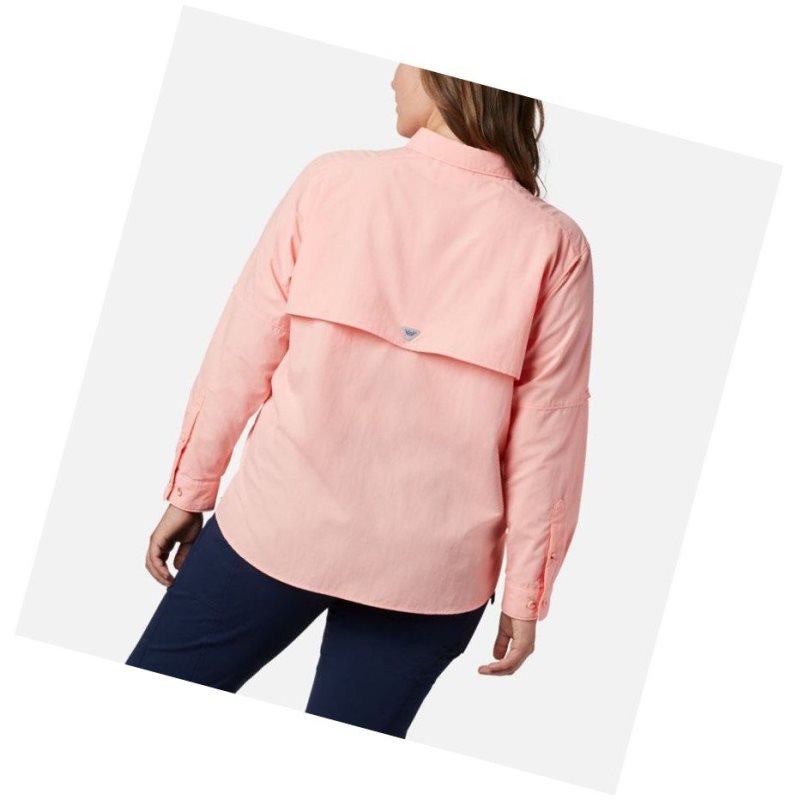 Columbia PFG Bahama Long Sleeve Plus Size Gömlek Kadın Pembe | 93182-WKSX