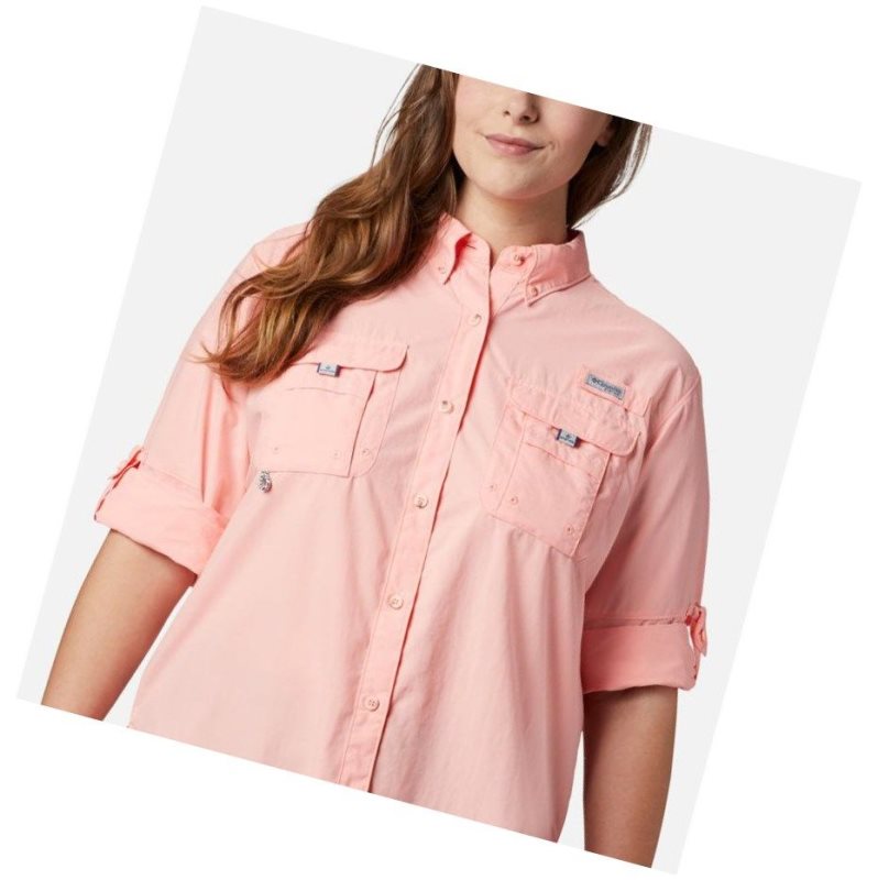 Columbia PFG Bahama Long Sleeve Plus Size Gömlek Kadın Pembe | 93182-WKSX