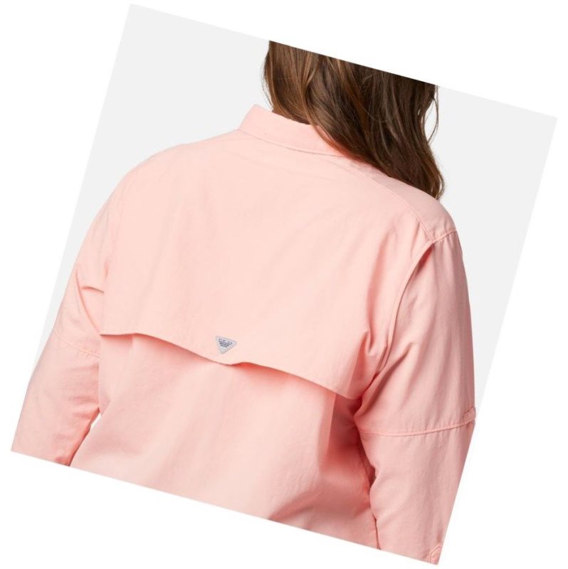 Columbia PFG Bahama Long Sleeve Plus Size Gömlek Kadın Pembe | 93182-WKSX