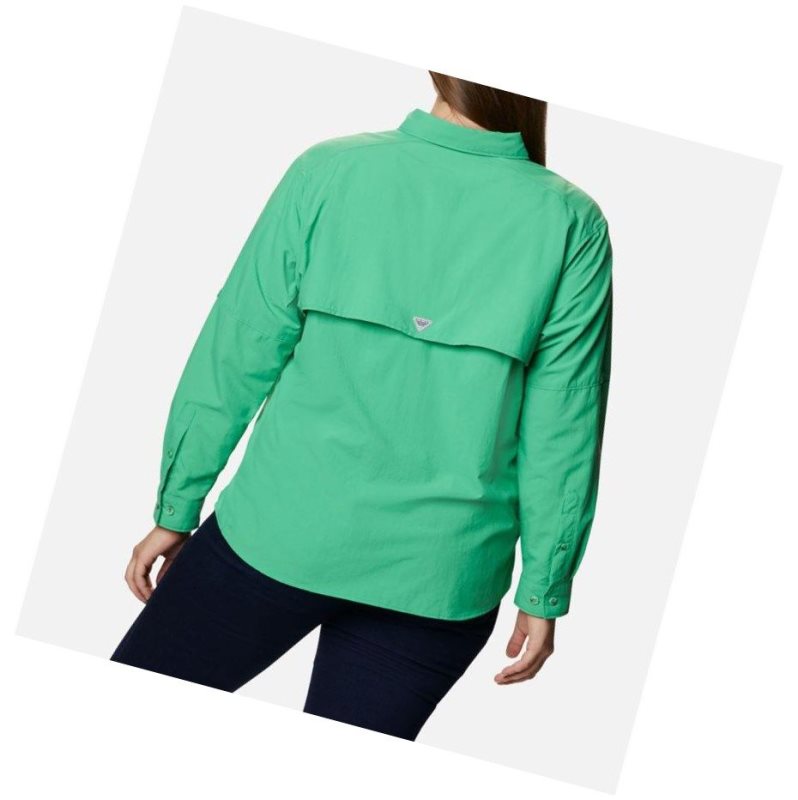 Columbia PFG Bahama Long Sleeve Plus Size Gömlek Kadın Turkuaz | 15709-GVAC