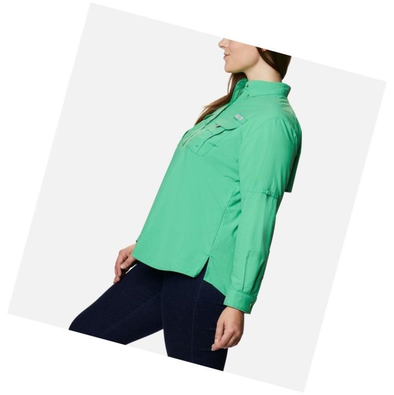 Columbia PFG Bahama Long Sleeve Plus Size Gömlek Kadın Turkuaz | 15709-GVAC