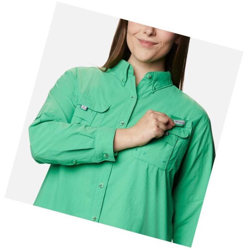 Columbia PFG Bahama Long Sleeve Plus Size Gömlek Kadın Turkuaz | 15709-GVAC