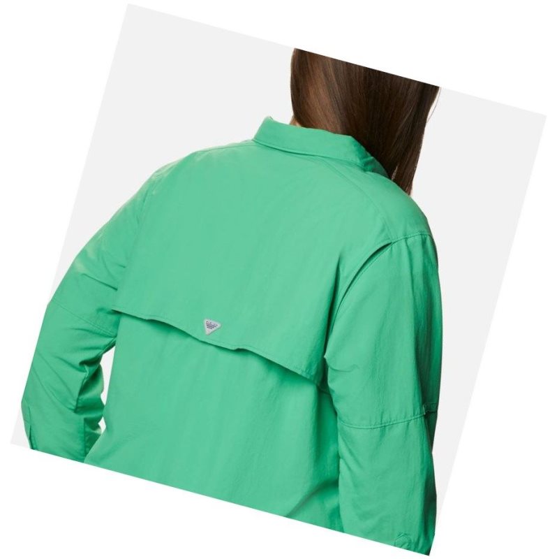 Columbia PFG Bahama Long Sleeve Plus Size Gömlek Kadın Turkuaz | 15709-GVAC