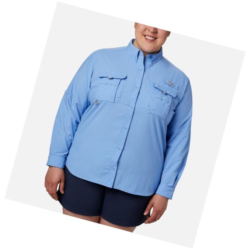 Columbia PFG Bahama Long Sleeve Plus Size Gömlek Kadın Beyaz | 15490-ZCWS