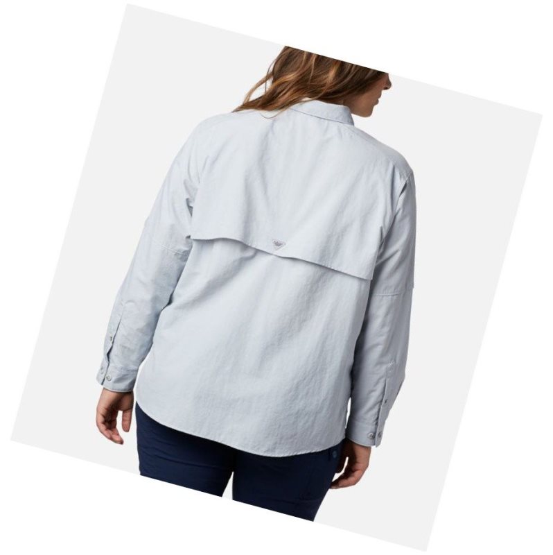 Columbia PFG Bahama Long Sleeve Plus Size Gömlek Kadın Gri | 98107-VPHI