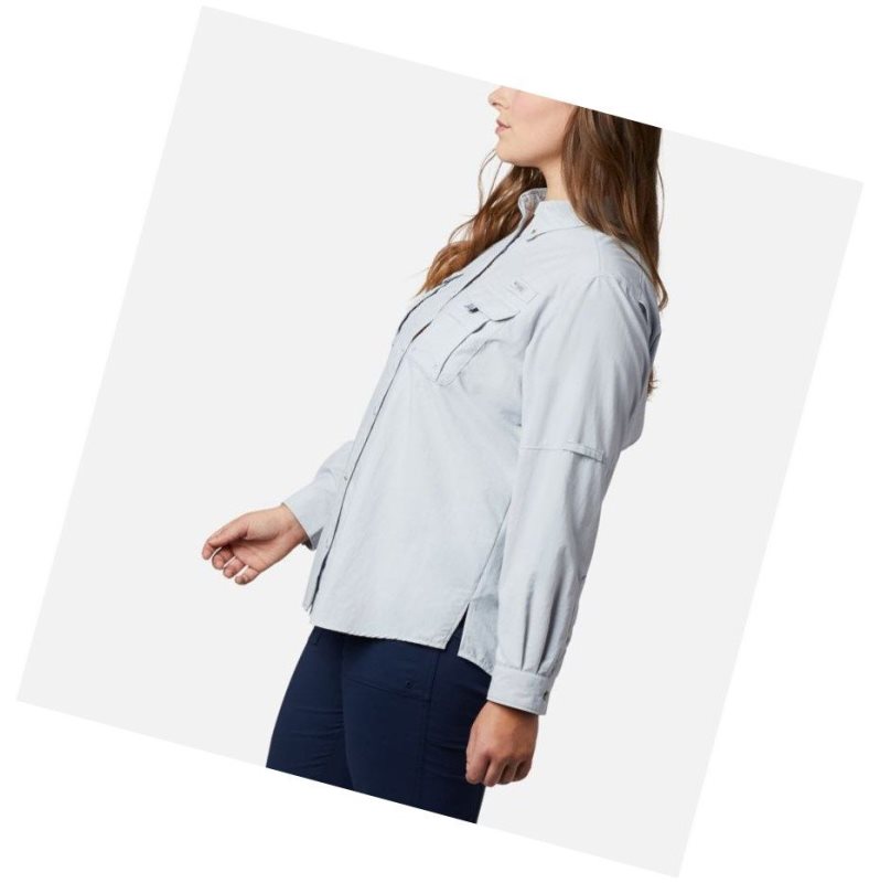 Columbia PFG Bahama Long Sleeve Plus Size Gömlek Kadın Gri | 98107-VPHI