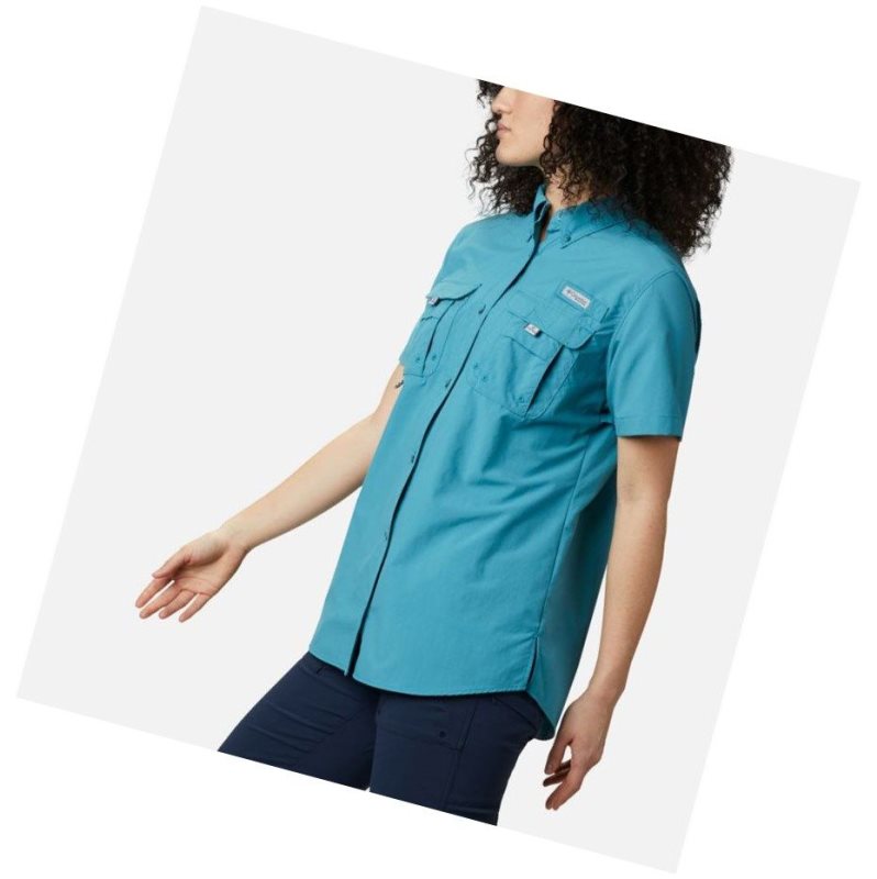 Columbia PFG Bahama Short Sleeve Gömlek Kadın Mavi | 68340-NCOY