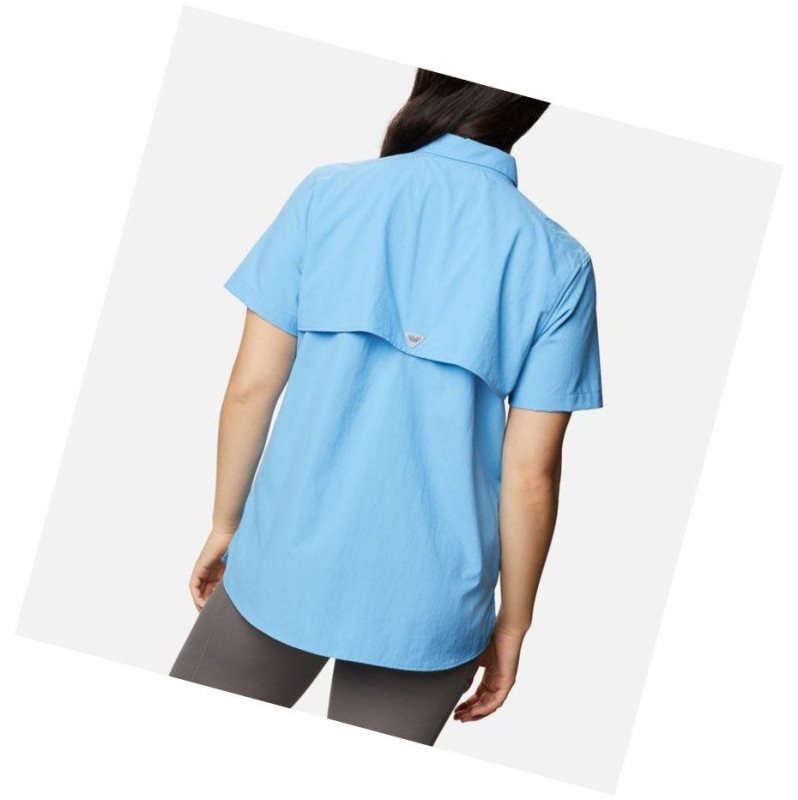 Columbia PFG Bahama Short Sleeve Gömlek Kadın Mavi | 67891-YKLO