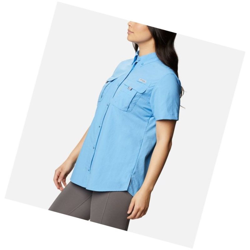 Columbia PFG Bahama Short Sleeve Gömlek Kadın Mavi | 67891-YKLO