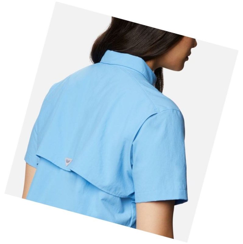 Columbia PFG Bahama Short Sleeve Gömlek Kadın Mavi | 67891-YKLO