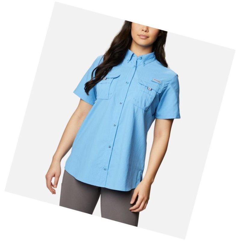 Columbia PFG Bahama Short Sleeve Gömlek Kadın Mavi | 67891-YKLO