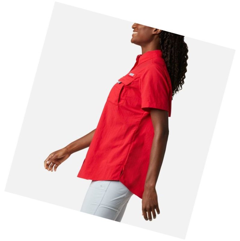 Columbia PFG Bahama Short Sleeve Gömlek Kadın Kırmızı | 62904-BSTC
