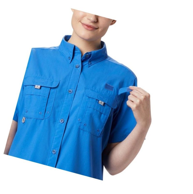 Columbia PFG Bahama Short Sleeve Gömlek Kadın Mavi | 20746-MCTJ