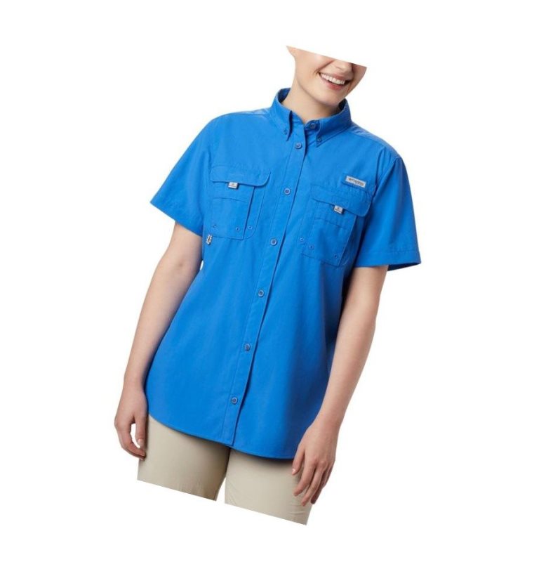 Columbia PFG Bahama Short Sleeve Gömlek Kadın Mavi | 20746-MCTJ