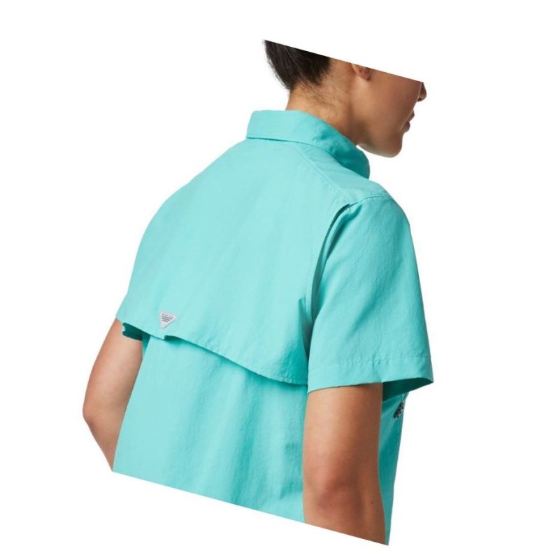 Columbia PFG Bahama Short Sleeve Gömlek Kadın Mavi | 89614-TMYA