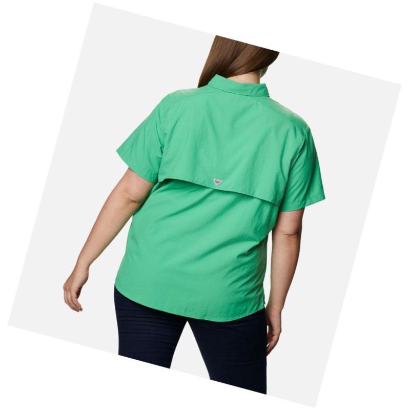 Columbia PFG Bahama Short Sleeve Plus Size Gömlek Kadın Turkuaz | 75146-RYSU