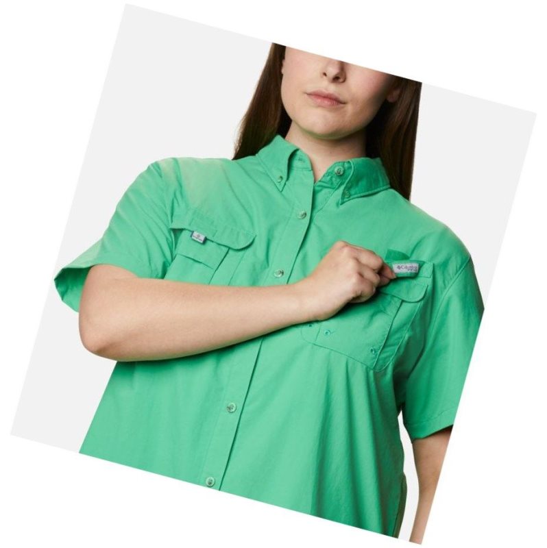 Columbia PFG Bahama Short Sleeve Plus Size Gömlek Kadın Turkuaz | 75146-RYSU