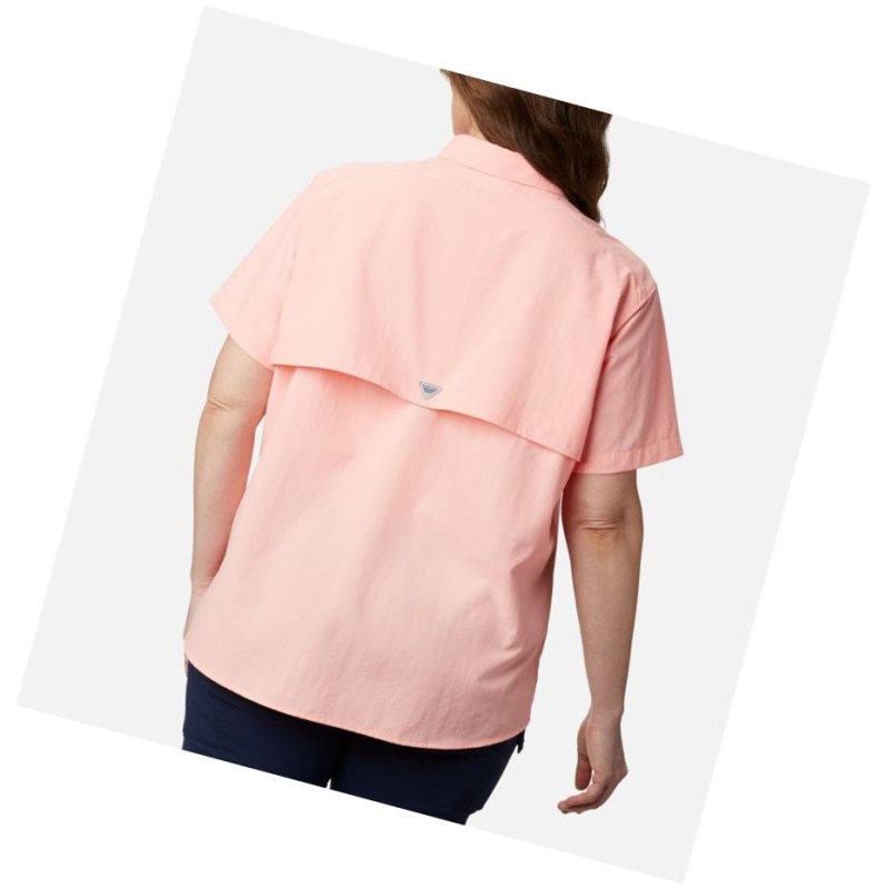Columbia PFG Bahama Short Sleeve Plus Size Gömlek Kadın Pembe | 73506-WMDF