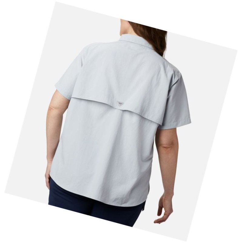 Columbia PFG Bahama Short Sleeve Plus Size Gömlek Kadın Gri | 69524-TLEQ