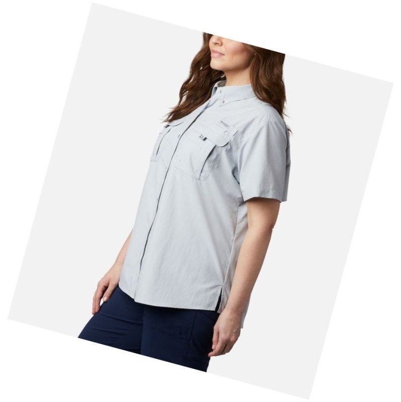 Columbia PFG Bahama Short Sleeve Plus Size Gömlek Kadın Gri | 69524-TLEQ