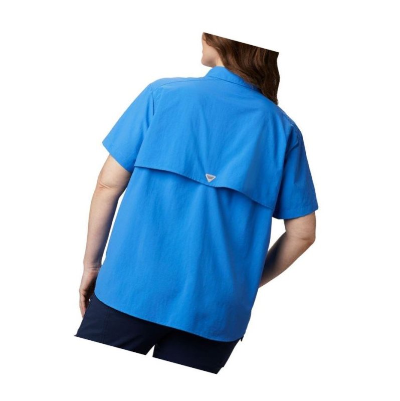 Columbia PFG Bahama Short Sleeve Plus Size Gömlek Kadın Mavi | 65082-GXSP