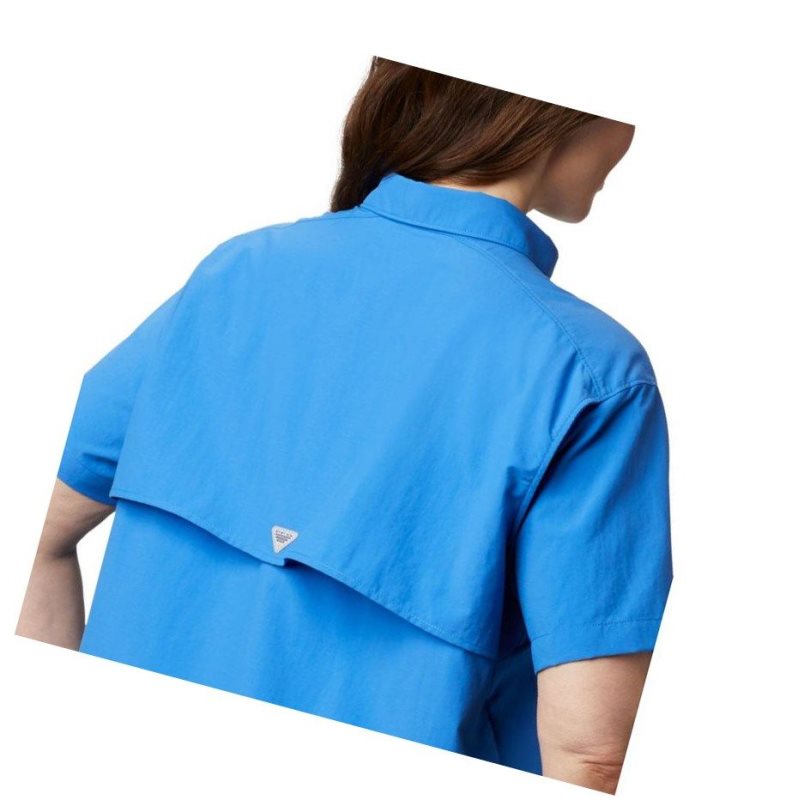 Columbia PFG Bahama Short Sleeve Plus Size Gömlek Kadın Mavi | 65082-GXSP
