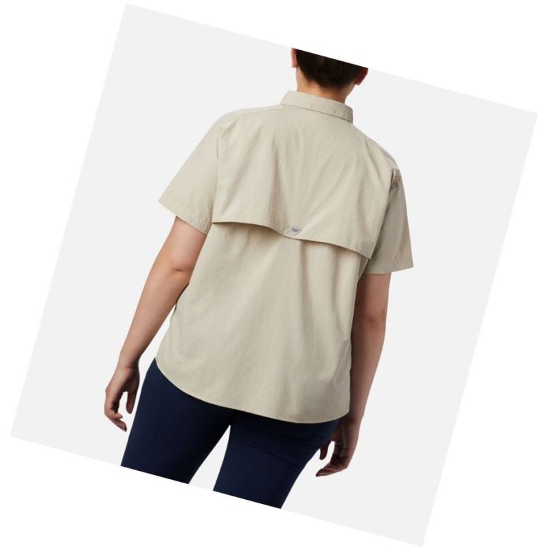 Columbia PFG Bahama Short Sleeve Plus Size Gömlek Kadın Haki | 62503-NSOR
