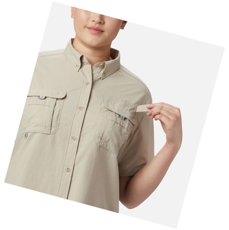 Columbia PFG Bahama Short Sleeve Plus Size Gömlek Kadın Haki | 62503-NSOR