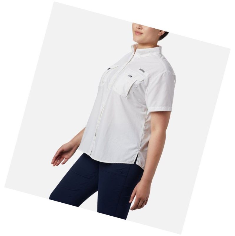 Columbia PFG Bahama Short Sleeve Plus Size Gömlek Kadın Beyaz | 87325-ILND