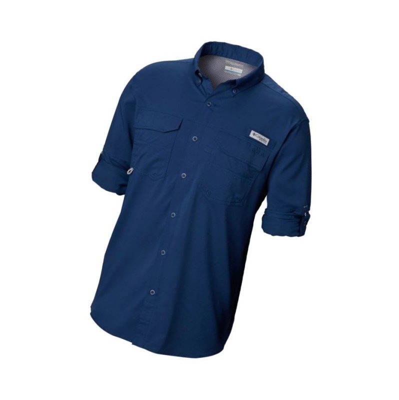 Columbia PFG Blood and Guts III Long Sleeve Woven Big Gömlek Erkek Koyu Gri | 49601-RVQL