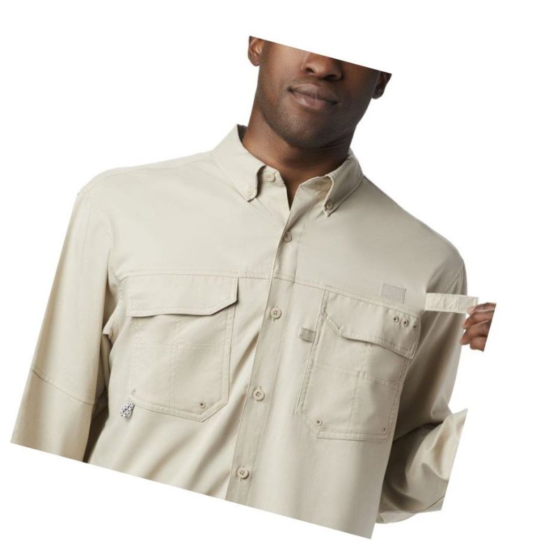 Columbia PFG Blood and Guts III Long Sleeve Woven Big Gömlek Erkek Haki | 37158-JUPA
