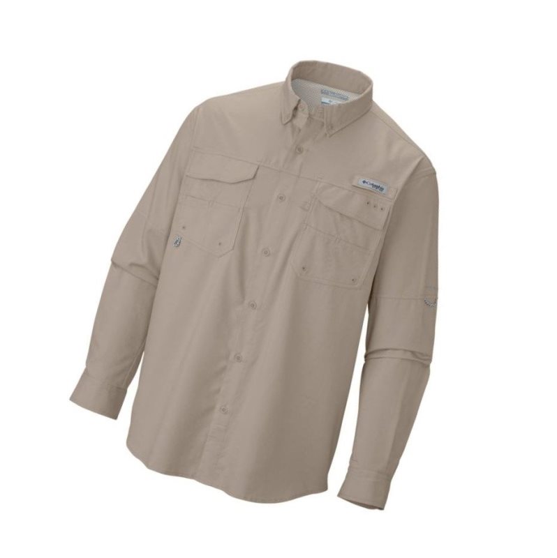 Columbia PFG Blood and Guts III Long Sleeve Woven Gömlek Erkek Haki | 26501-ODFY