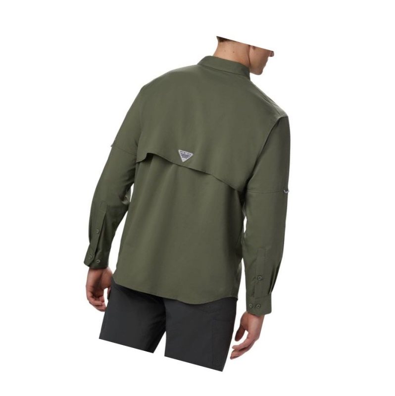 Columbia PFG Blood and Guts III Long Sleeve Woven Big Gömlek Erkek Gri Yeşil | 19604-ENKW