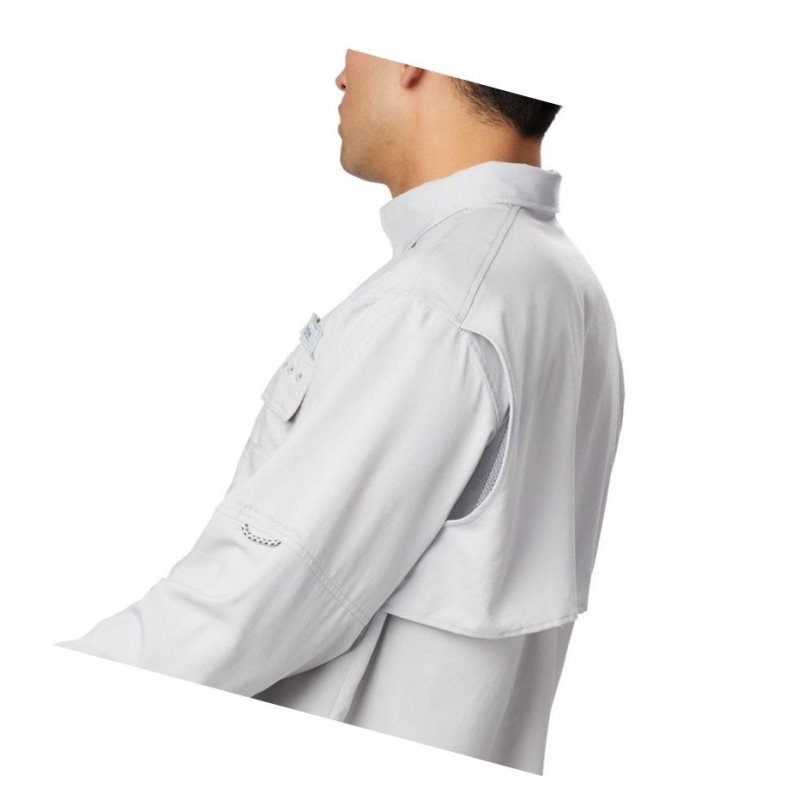 Columbia PFG Blood and Guts III Long Sleeve Woven Big Gömlek Erkek Gri | 18293-LITZ