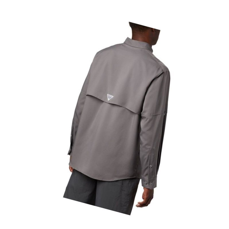 Columbia PFG Blood and Guts III Long Sleeve Woven Tall Gömlek Erkek Gri | 02961-ZTPQ