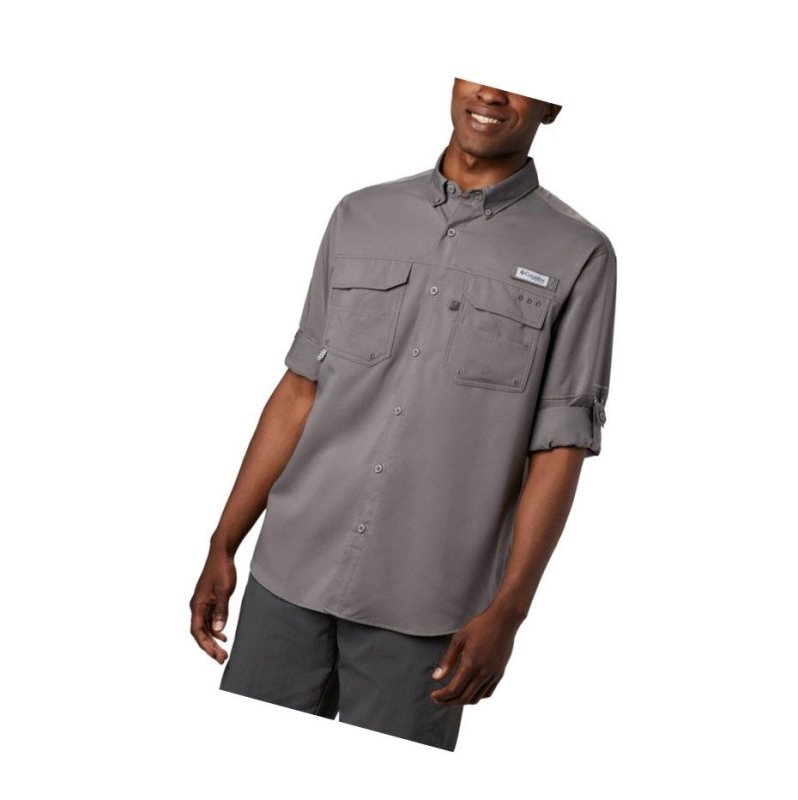 Columbia PFG Blood and Guts III Long Sleeve Woven Tall Gömlek Erkek Gri | 02961-ZTPQ