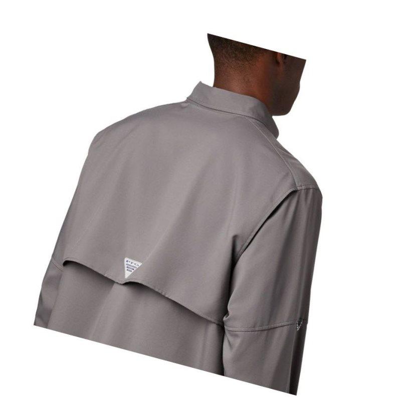 Columbia PFG Blood and Guts III Long Sleeve Woven Tall Gömlek Erkek Gri | 02961-ZTPQ