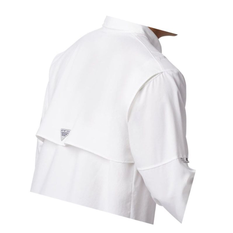 Columbia PFG Blood and Guts III Long Sleeve Woven Tall Gömlek Erkek Beyaz | 87013-ZYJB