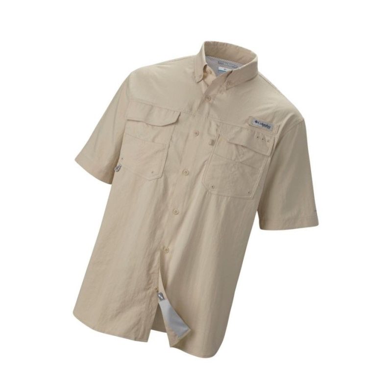 Columbia PFG Blood and Guts III Short Sleeve Woven Big Gömlek Erkek Haki | 95071-VGZS