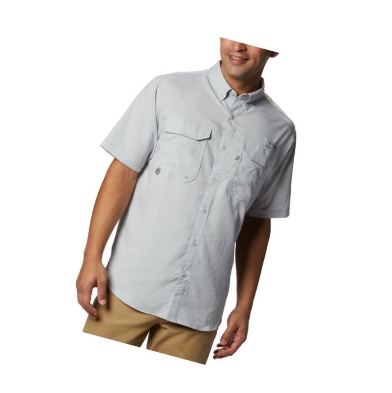 Columbia PFG Blood and Guts III Short Sleeve Woven Gömlek Erkek Gri | 43689-WBEU