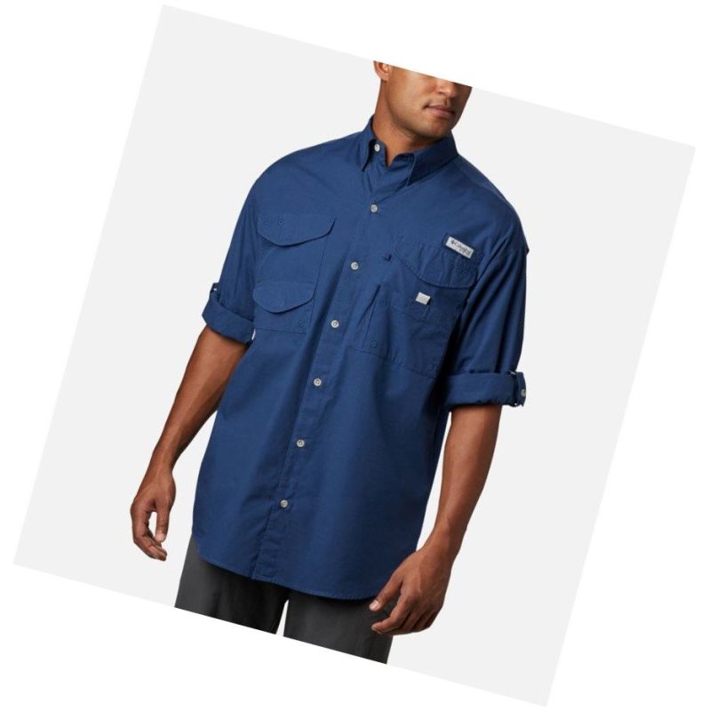 Columbia PFG Bonehead Long Sleeve Gömlek Erkek Koyu Gri | 75816-ITKG