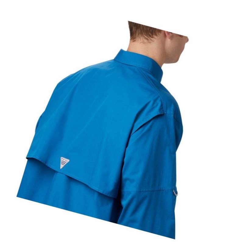 Columbia PFG Bonehead Long Sleeve Gömlek Erkek Mavi | 45293-YNWX