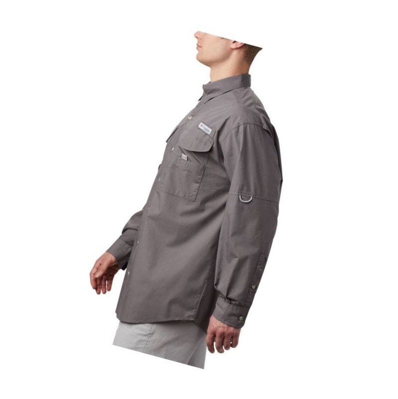 Columbia PFG Bonehead Long Sleeve Gömlek Erkek Gri | 03829-MQLV