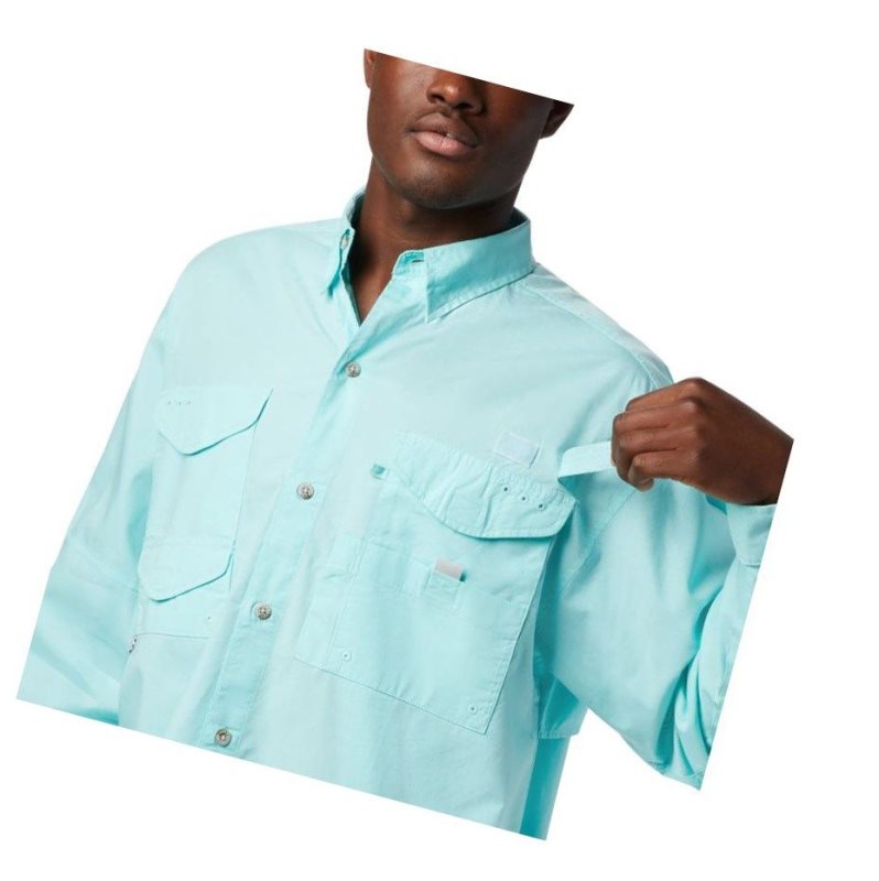 Columbia PFG Bonehead Long Sleeve Tall Gömlek Erkek Açık Mavi | 52613-MJGZ