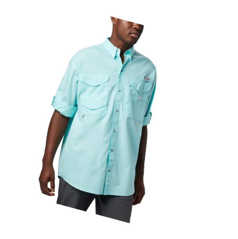Columbia PFG Bonehead Long Sleeve Tall Gömlek Erkek Açık Mavi | 52613-MJGZ
