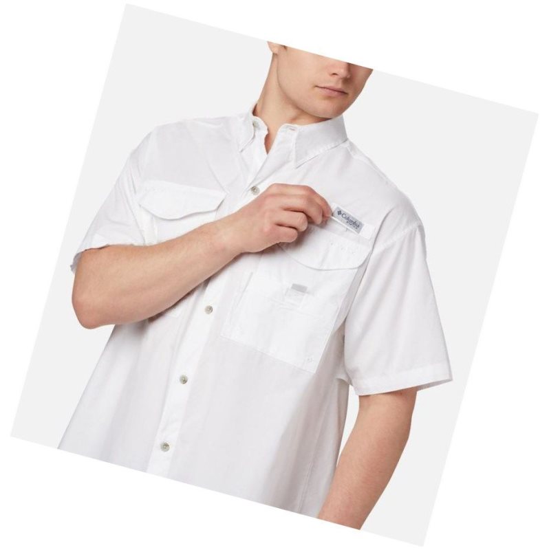 Columbia PFG Bonehead Short Sleeve Big Gömlek Erkek Beyaz | 74326-PXZM