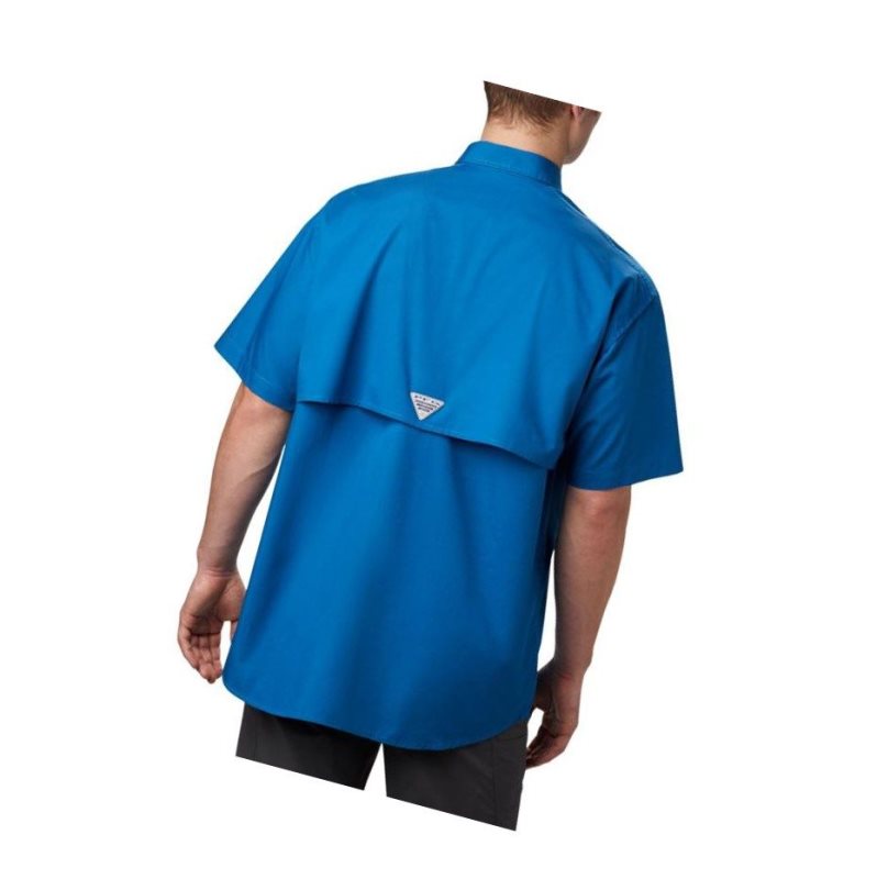 Columbia PFG Bonehead Short Sleeve Big Gömlek Erkek Mavi | 23810-WZJM