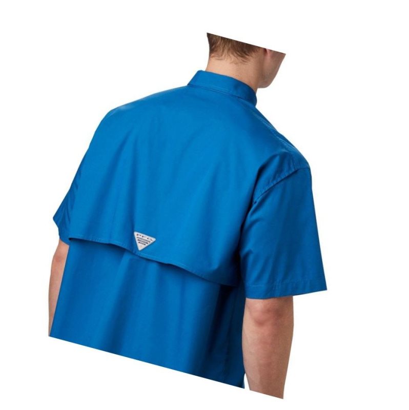 Columbia PFG Bonehead Short Sleeve Big Gömlek Erkek Mavi | 23810-WZJM