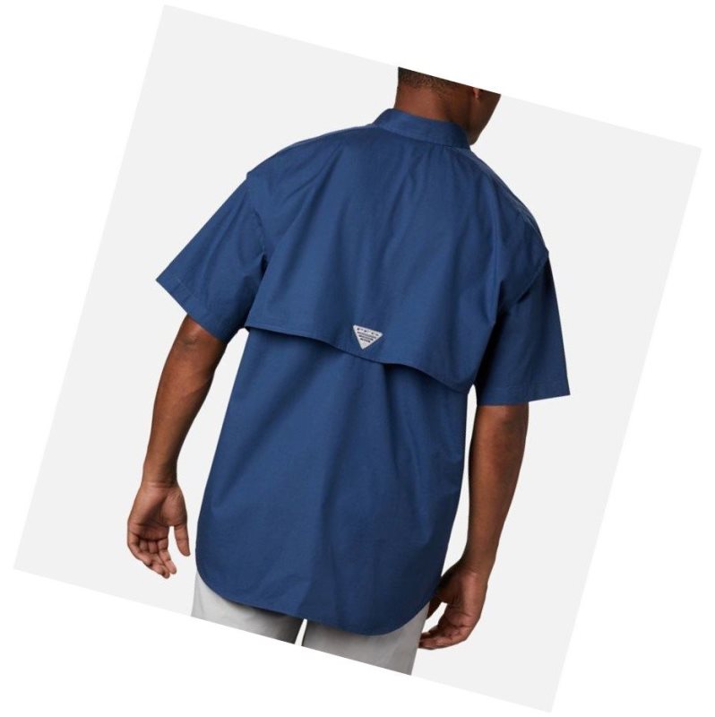 Columbia PFG Bonehead Short Sleeve Big Gömlek Erkek Koyu Gri | 08365-QSAX
